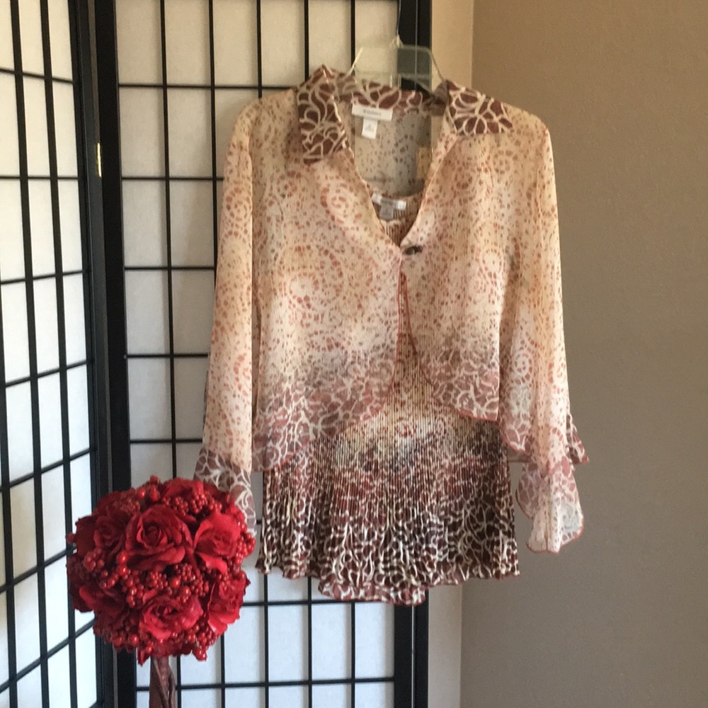 Sheer jacket with matching tank top